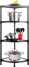 4-Tier Corner Shelf, Metal Storage Shelves, Heavy Duty Height Adjustable Steel Organizer Rack for Kitchen/Garage/Bathroom/Laundry