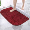 Kitchen Rug Mats, 30"X18" Non Slip Kitchen Mat Irregular Half round Kitchen Carpet, Designed in Latex Backing Absorbent and Machine Washable for Kitchen Doorway Bathroom Floors (Red)